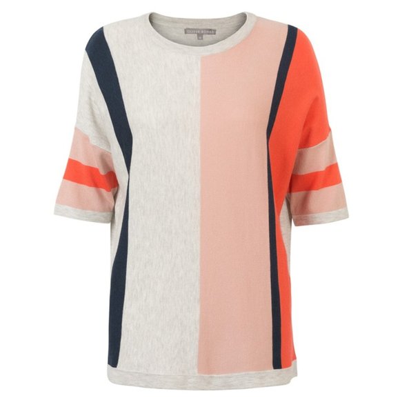 Oliver Bonas Absent Stripe Knitted T-Shirt - Picture 1 of 9